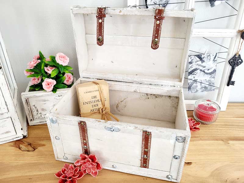 Shabby Chic Holzkoffer 35x25cm Schatzkiste