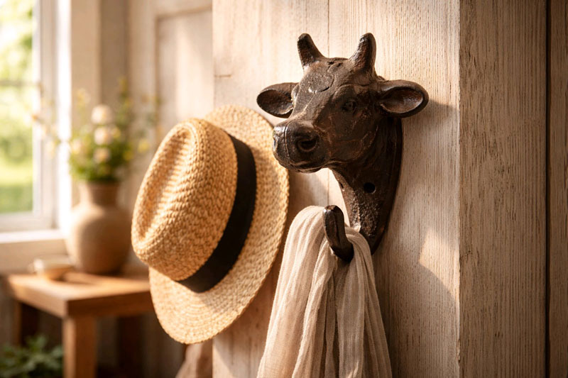 Kleiner Wandhaken "Kuh" Gusseisen 13cm