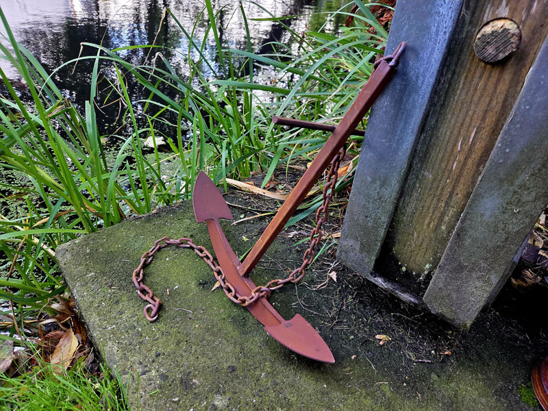 Edelrost Deko Anker 43cm hoch mit Ankerkette