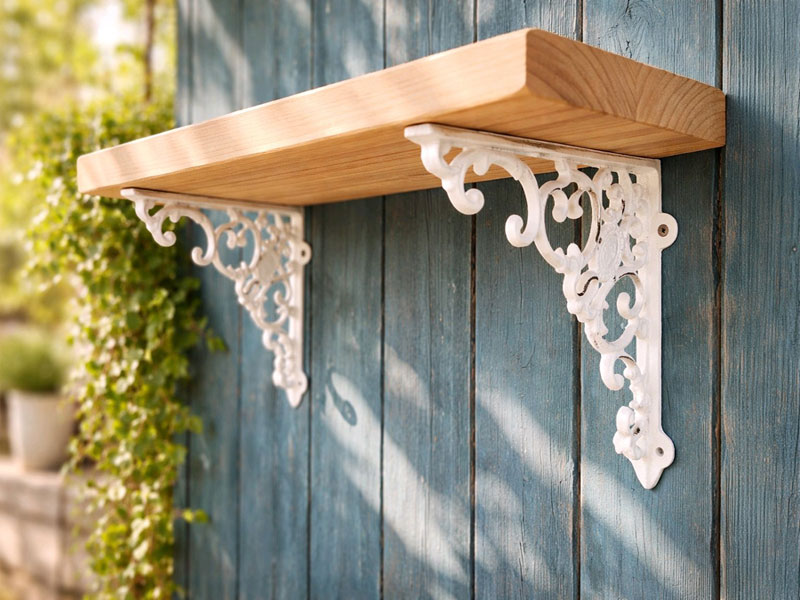 Shabby Chic Regalträger 21x21cm Gusseisen Regalwinkel