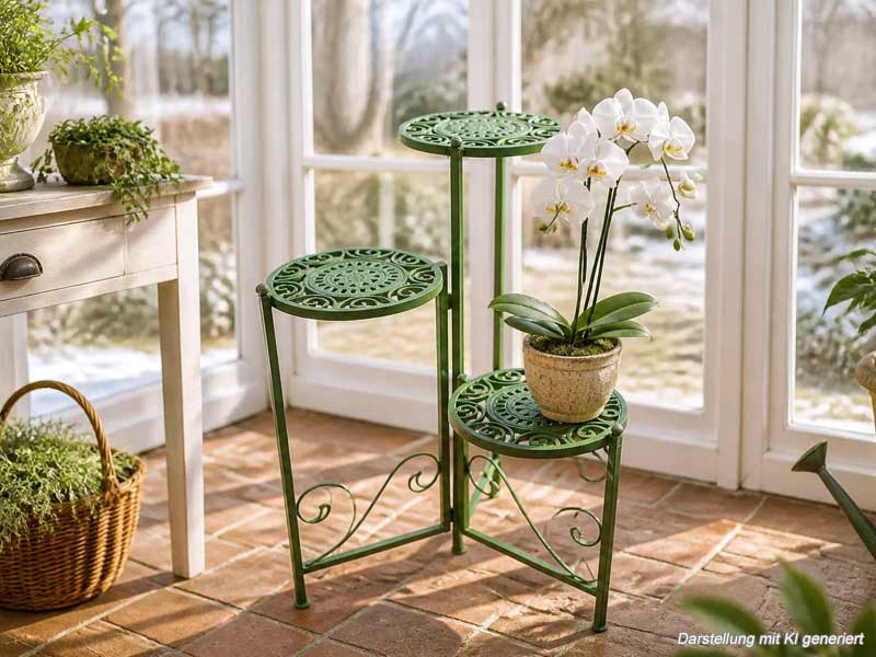 Pflanztreppe Blumentisch im Landhausstil