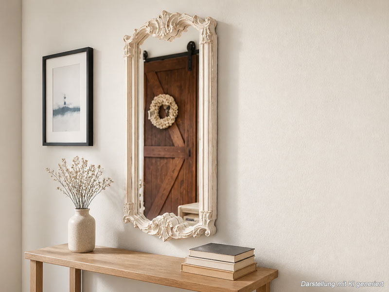 Shabby Chic Wandspiegel "Französischer Landhausstil" 30x75cm