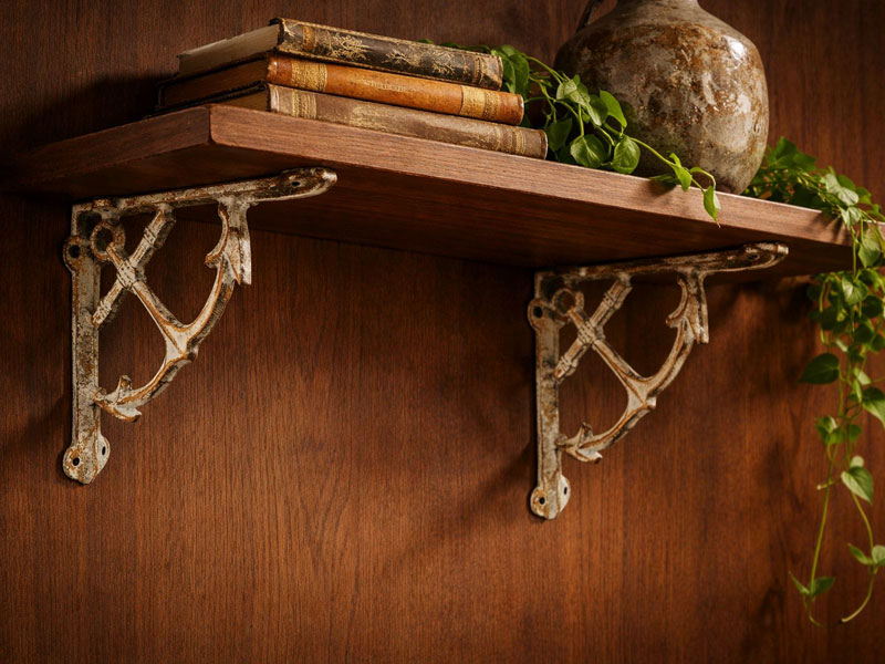 Maritimer Regalträger "Anker" 19x19cm Gusseisen Regalwinkel Antiklackierung