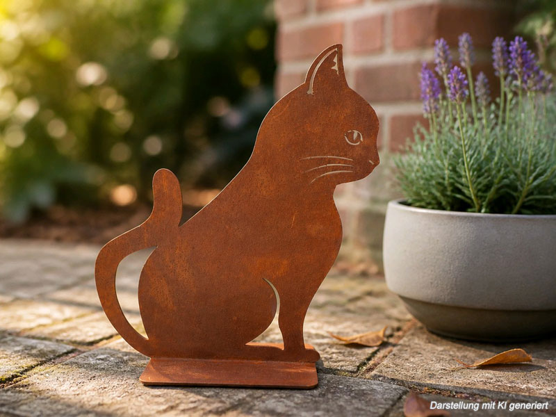 Große Edelrost Figur "Katze" 30cm hoch