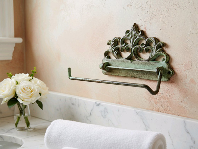 Vintage Klopapierhalter Gusseisen Toilettenpapierhalter Antiklackierung