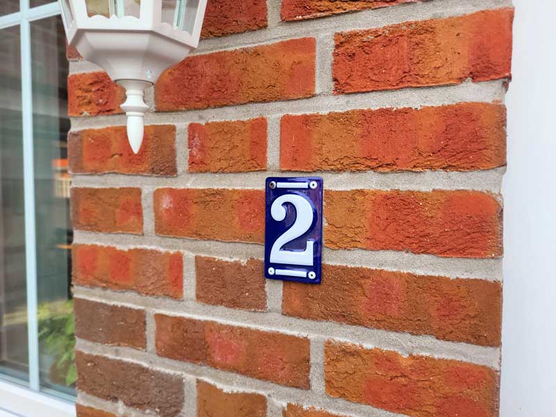 Nostalgische Emaille Hausnummern "blaue Emaille" 0-9