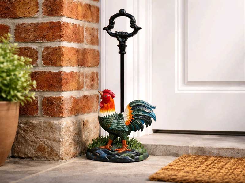 Großer Türkeil "Hahn" Gusseisen 18x46cm Türstopper