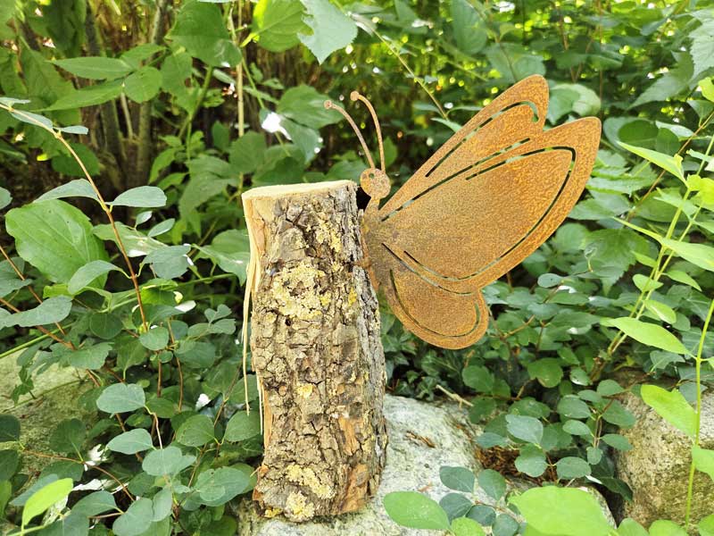 Edelrost Schmetterling mit seitlicher Schraube 12x15cm