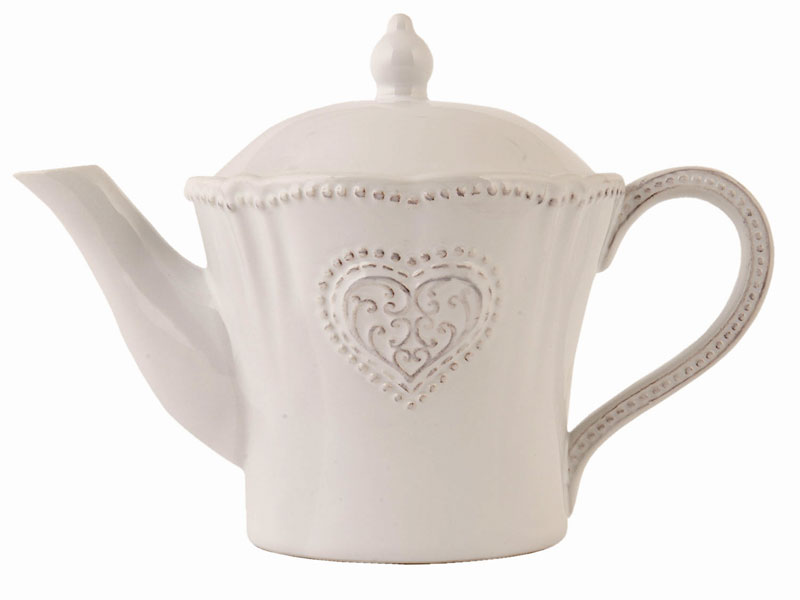 Keramik Teekanne weiß