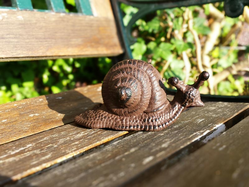 Deko Gartenfigur "Schnecke" aus Gusseisen 15cm Schlüsselversteck