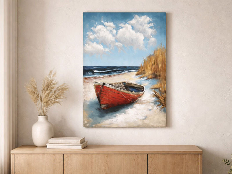 Wandbild "Boot" 80x120cm 3D Metallbild