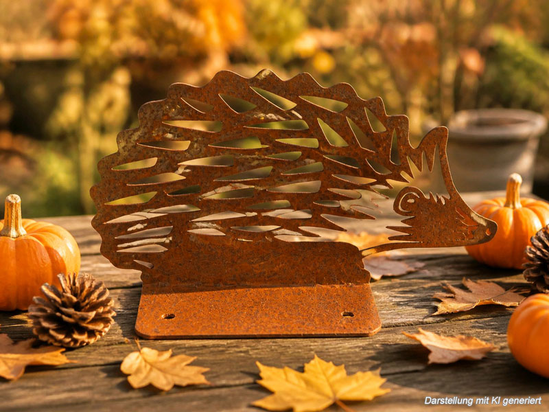 Edelrost Figur "Igel" 19x10cm Herbstdeko
